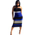 Multi-Color Stripped Sexy Tube Dress #Stripe #Strapless